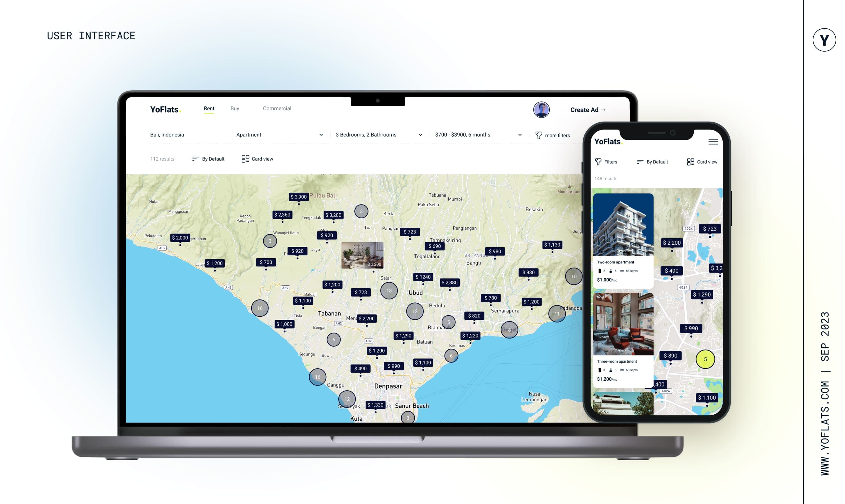 Yoflats, User interface